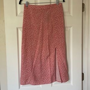 NWT Hollister Pink Floral Midi Skirt